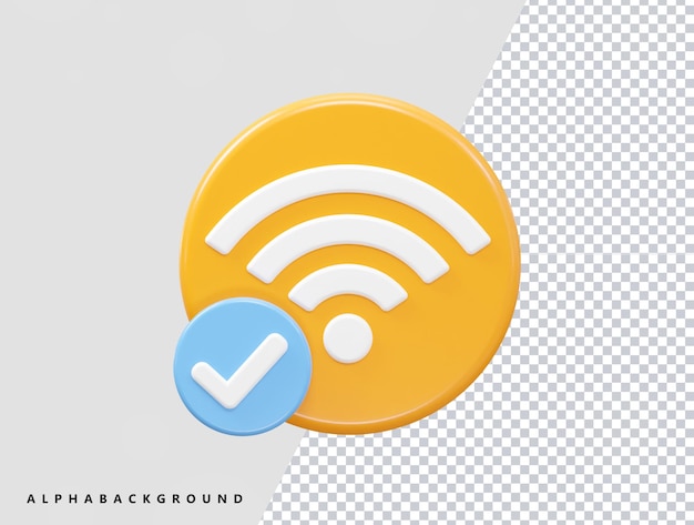 Wifi icon vector 3d rendering illustration