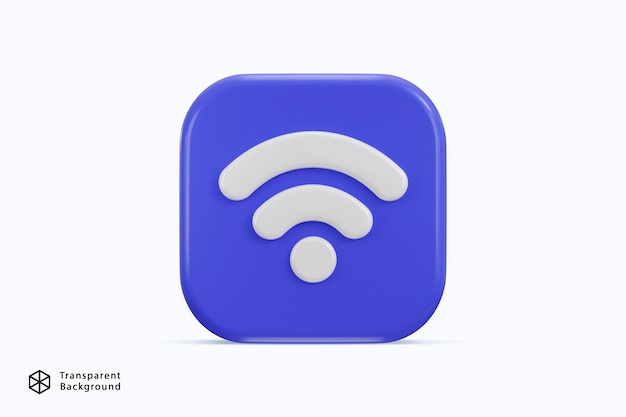 wifi icon with button icon 3d rendering vector illustration