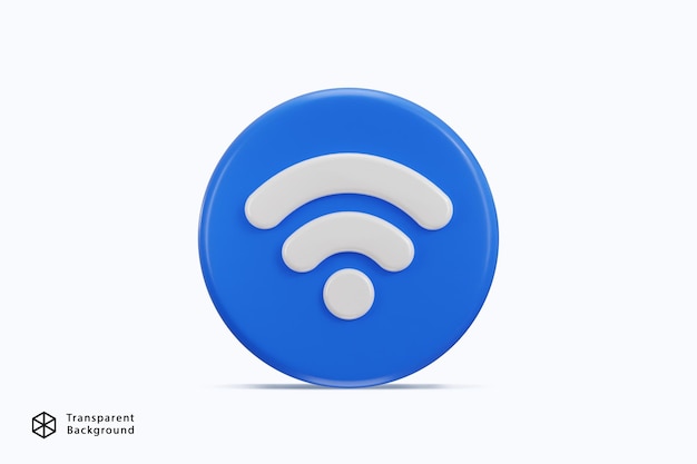 wifi icon with button icon 3d rendering vector illustration