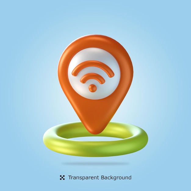 PSD wifi location 3d icon illustration