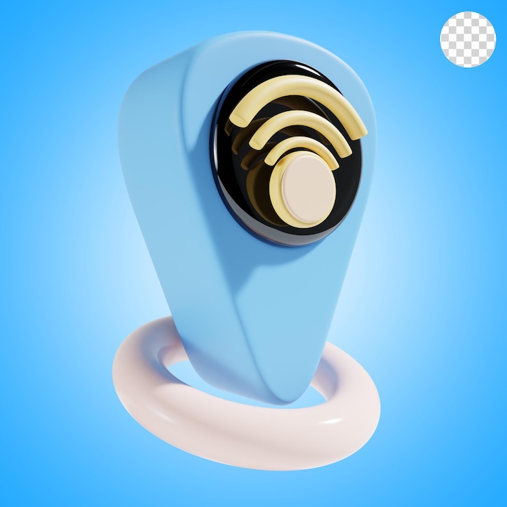 PSD wifi location 3d icon