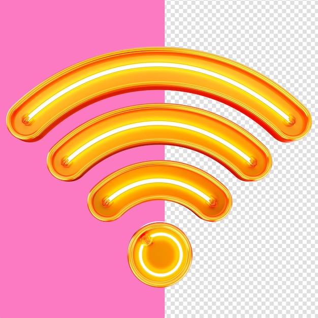 Wifi neon led 3d yellow, orange