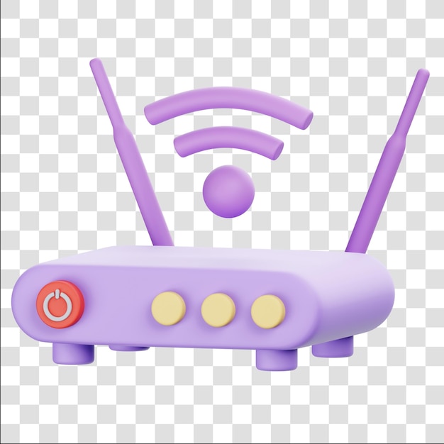 wifi router 3d icon isolated transparent background