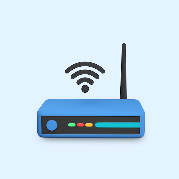 WiFi-router 3D-renderingselement
