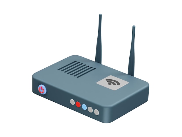 Wifi router icoon 3d weergave illustratie