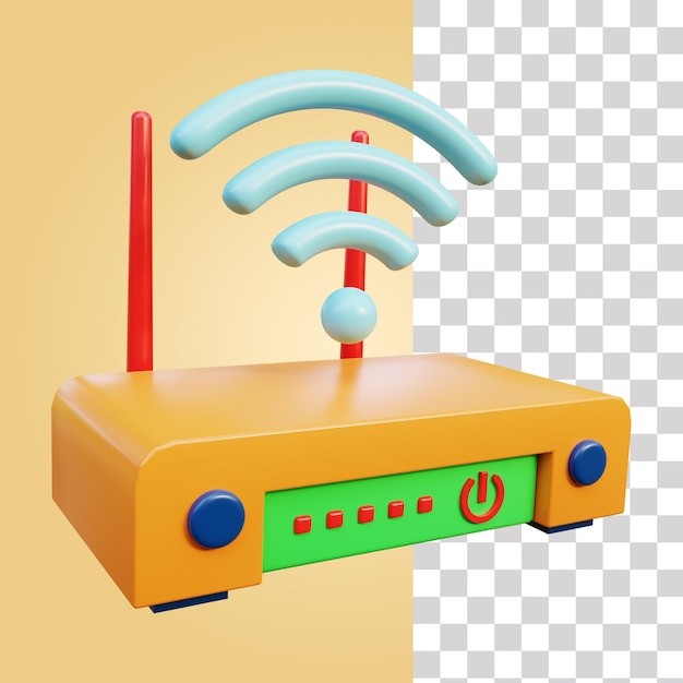 Un router wifi con un simbolo wifi in alto