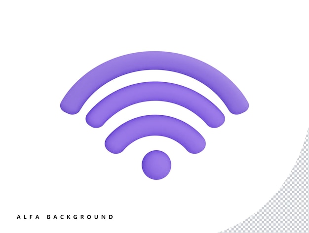 PSD wifi-signaalverbinding en netwerksymbool met 3d-vectorpictogram cartoon minimale stijl