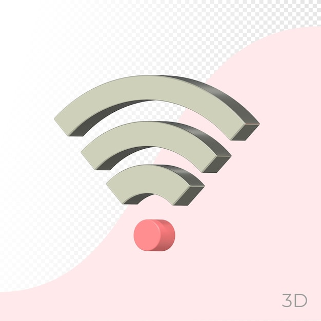 Wifi symbol renderowania 3d na białym tle