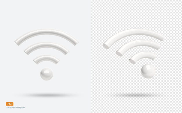 PSD wifi symbol on a transparent background with shadow.