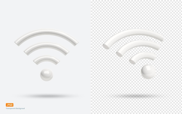 Wifi-symbool op een transparante achtergrond met schaduw.