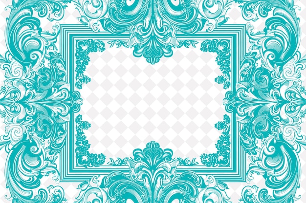 Wiktoriańska ramka Border z wzorami geometrycznymi i Damask Su Creative PNG Abstract Designs