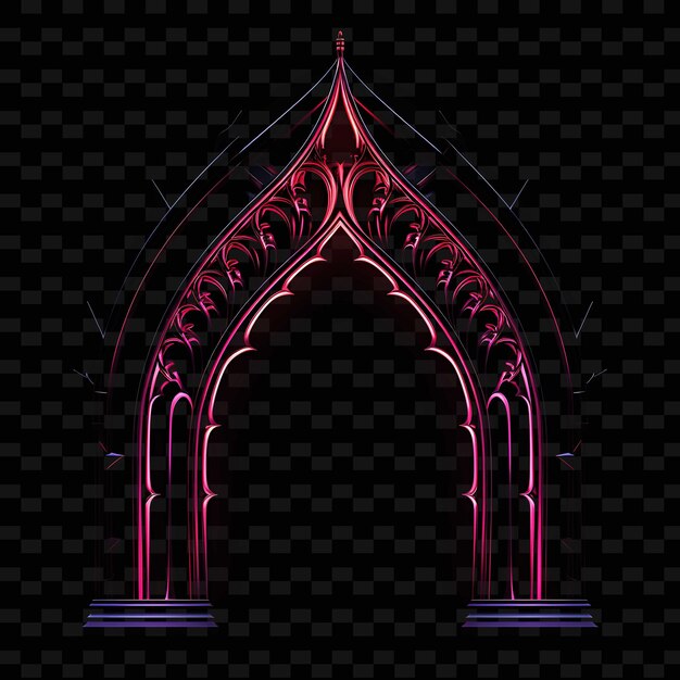PSD wiktoriański gotyk świecące neonowe linie sylwetki nietoperza mysterio png y2k kształty przezroczyste sztuki świetlne