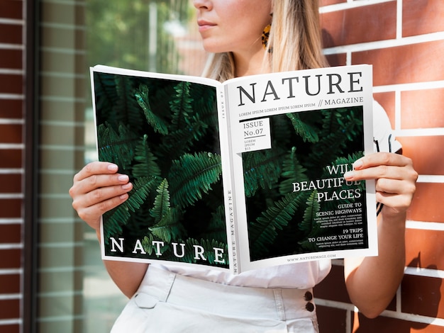 PSD wild beautiful places magazine mock up