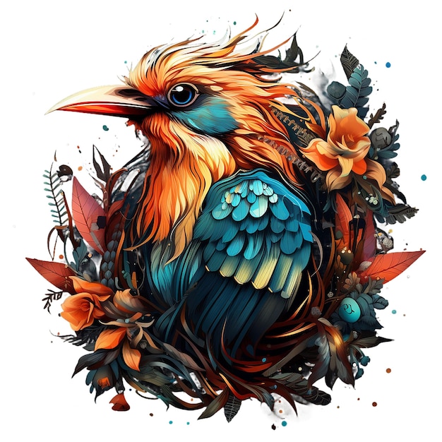 PSD wild birds t shirt design