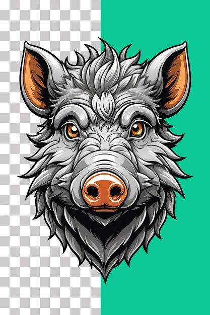 Wild boar head mascot design illustration