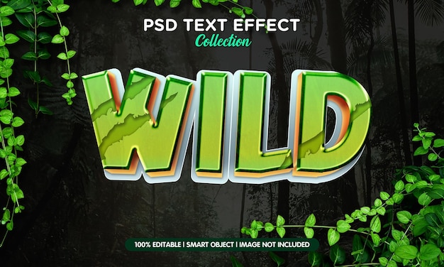 PSD wild in de jungle teksteffectsjabloon