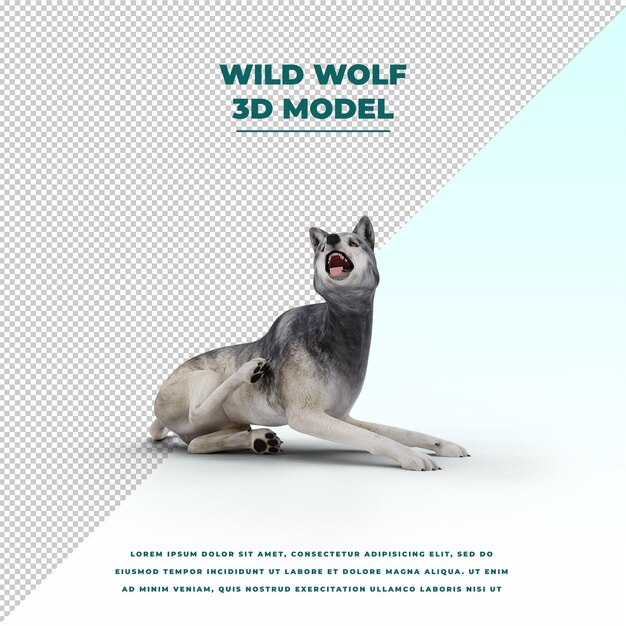 PSD wild wolf isolated