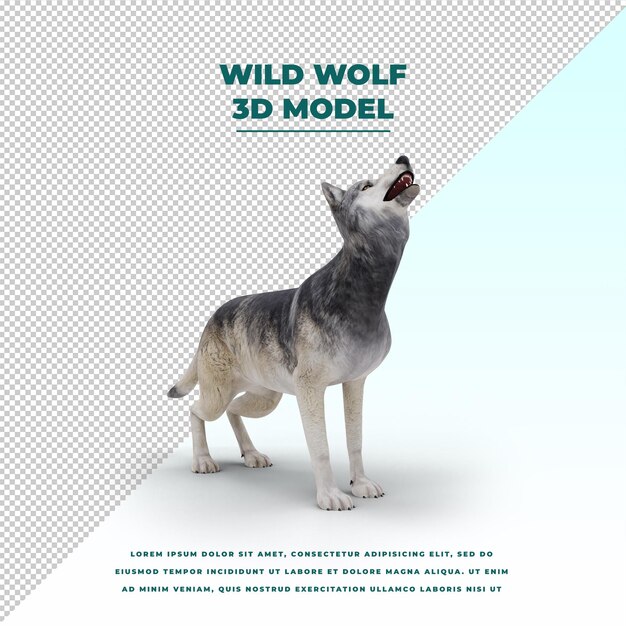 PSD wild wolf isolated