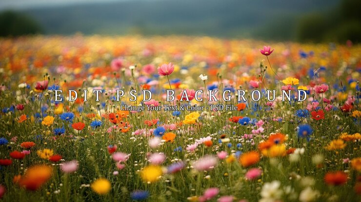 PSD wildbloemenweide