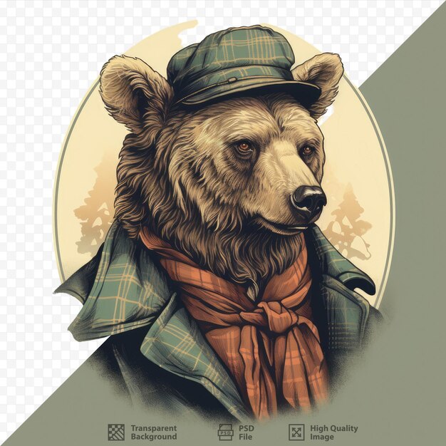 PSD wilder bear design tshirt