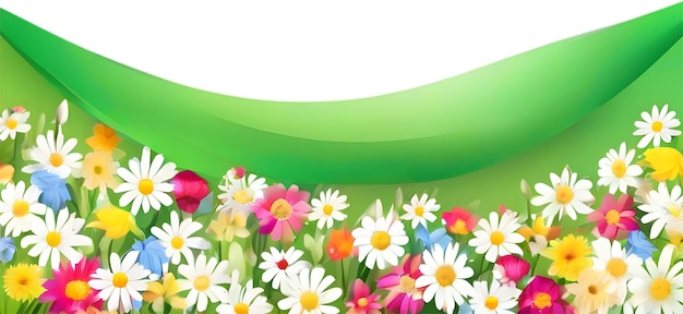 Campo di fiori selvatici clipart di colorati fiori selvatiche primaverili campo