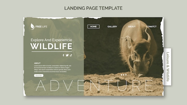 PSD wildlife landing page template