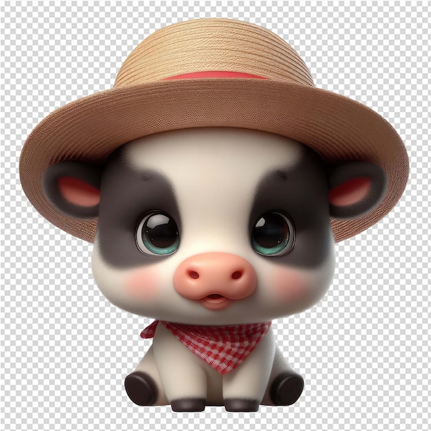 PSD wildly adorable 3d cute animal delight su una tela trasparente