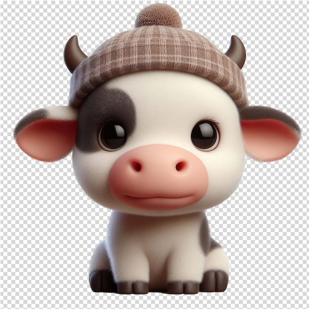 PSD wildly adorable 3d cute animal delight on a clear canvas