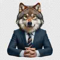 PSD wilk w garniturze i krawacie z napisem 