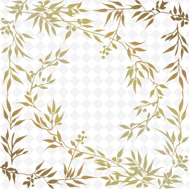 PSD willow line art with branches and leaves for decorations in creative outline scribble collections