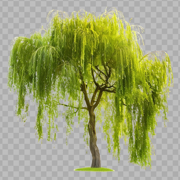 PSD willow tree with weeping canopy medium sized tree up to 70 f isolated clipart png psd no bg