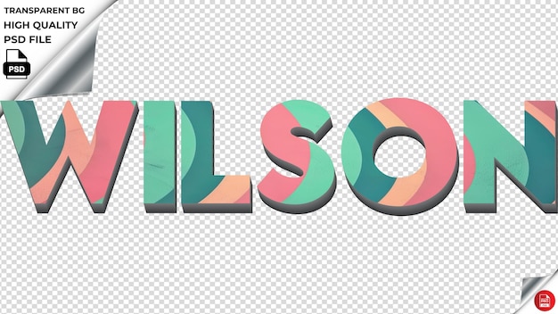 PSD wilson typography gradient turqoise retro text texture psd transparent