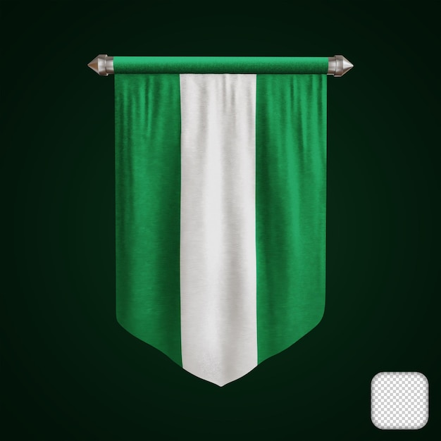 PSD wimpel nigeria vlag 3d illustratie