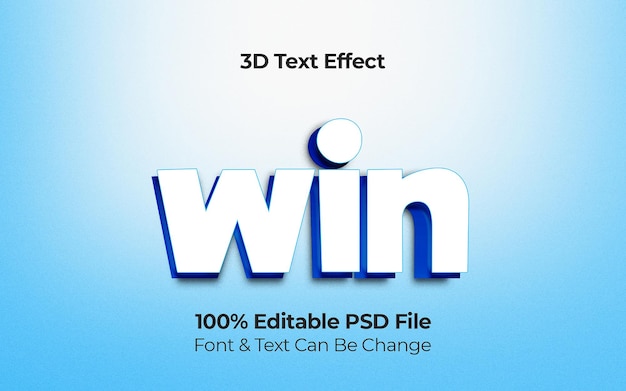 PSD Выиграйте эффект 3d-текста