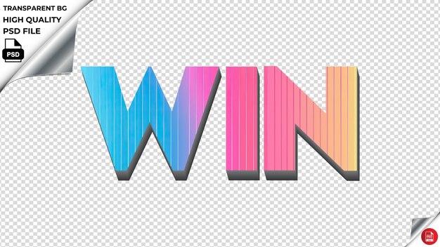 PSD win typography rainbow colorful text texture psd transparent