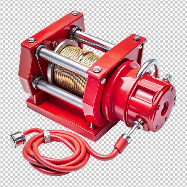 PSD winch red used on transparent background