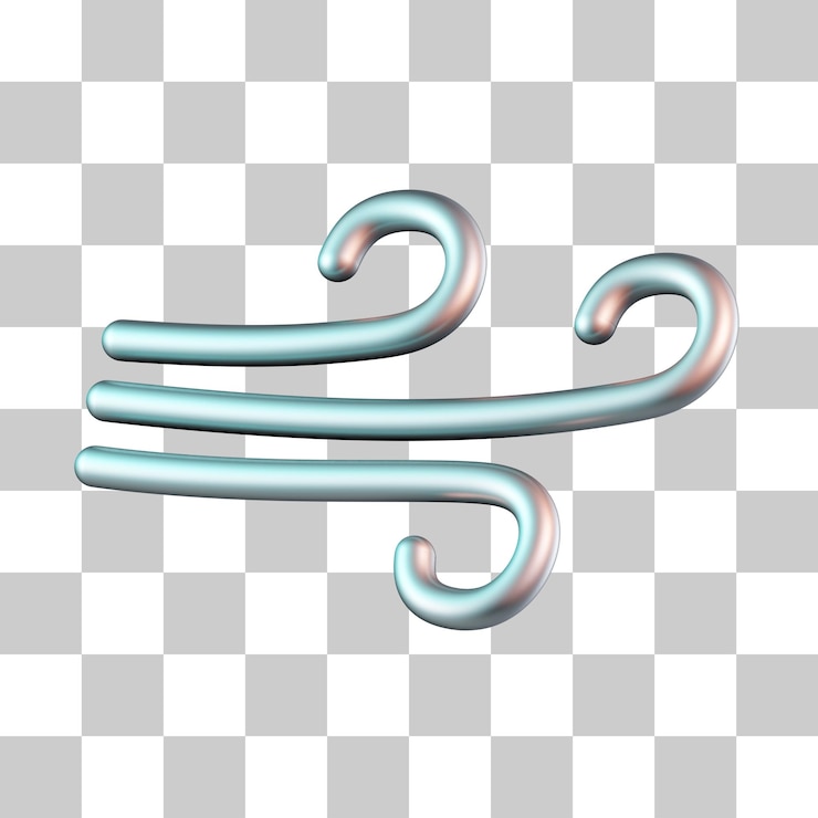 PSD wind 3d icon