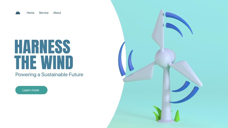PSD wind mill harness the wind for a sustainable tomorrow banner template