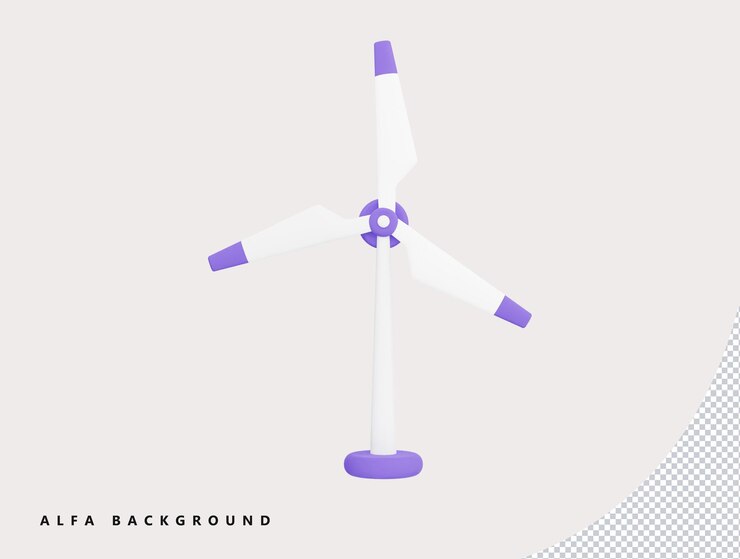 PSD wind mill wind turbine with 3d vector icon cartoon minimal style