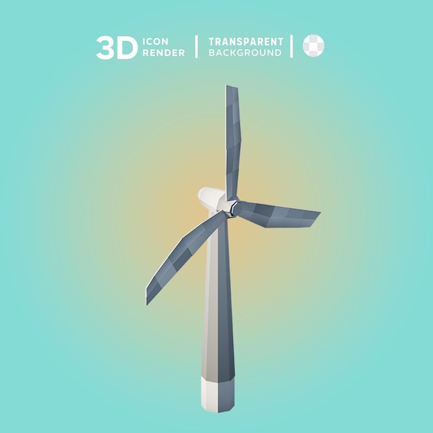 PSD wind turbine 3d illustration rendering 3d icon colored isolated