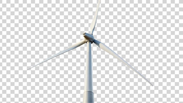 Turbina eolica isolata su sfondo trasparente