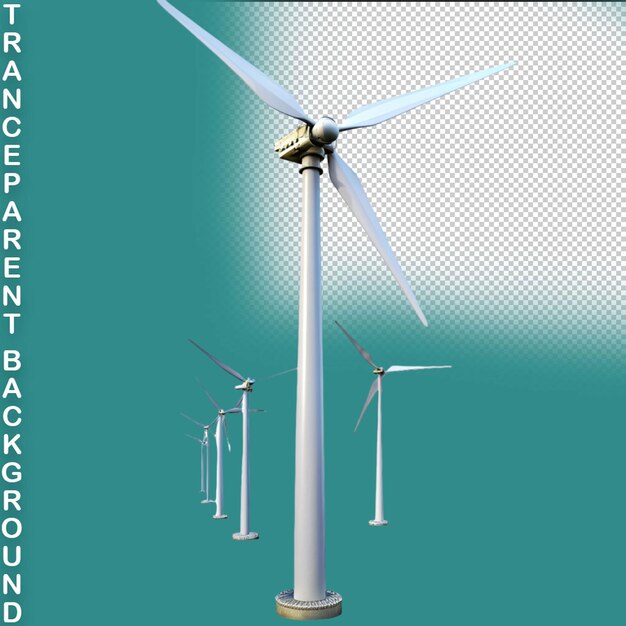 Wind turbine on transparent background