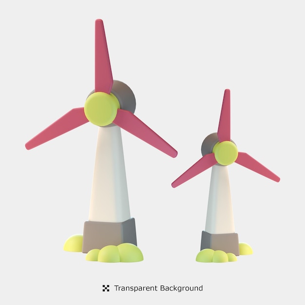 PSD windenergie 3d pictogram illustratie