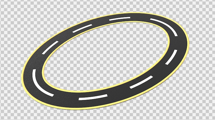 PSD winding curved ring road highway isolated 3d illustration
