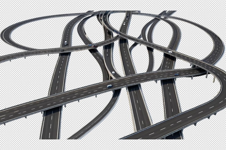 PSD winding highway unveils natures hidden beauty