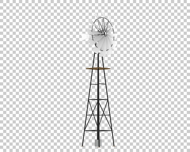 PSD windmill on transparent background 3d rendering illustration