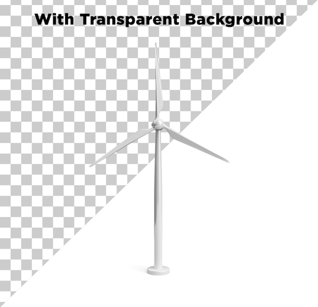 windmill or wind energy turbine png psd isolated on transparent background
