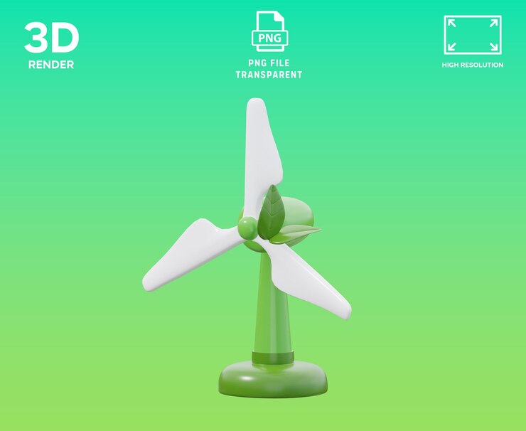 PSD windmolen 3d illustratie