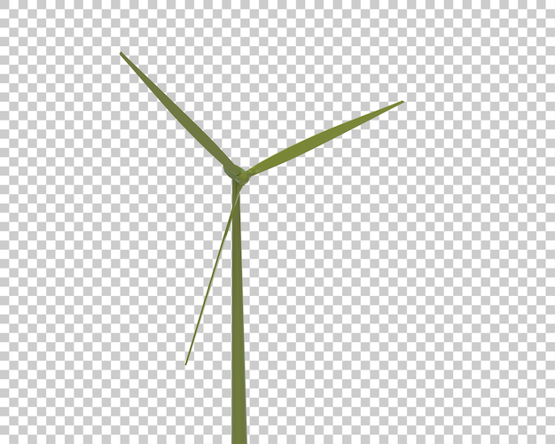 Windmolen op transparante achtergrond 3d-rendering illustratie