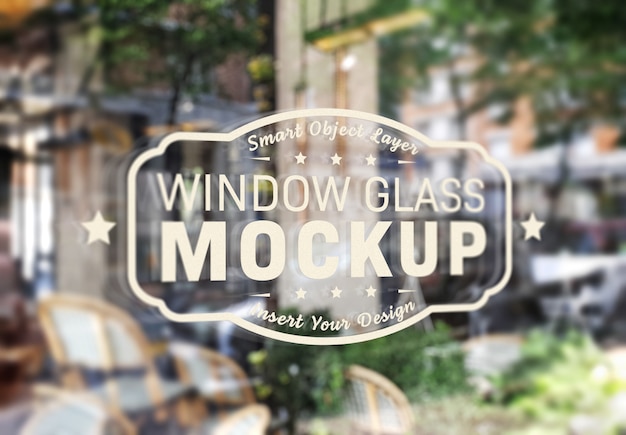 Window glass logo Mockup